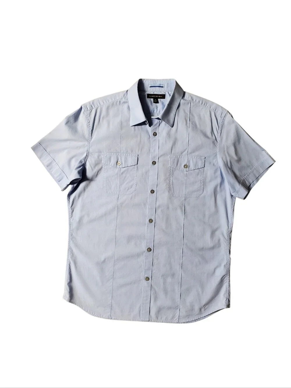 Banana Republic Light Blue Short Sleeve Button-Down Shirt Size Medium